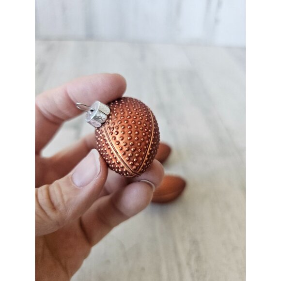 Vintage mini football glass ornament set Xmas tree - Picture 3 of 7